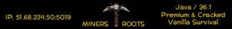 MinersRoots | Vanilla SMP | Cracked ✅ | 26.1